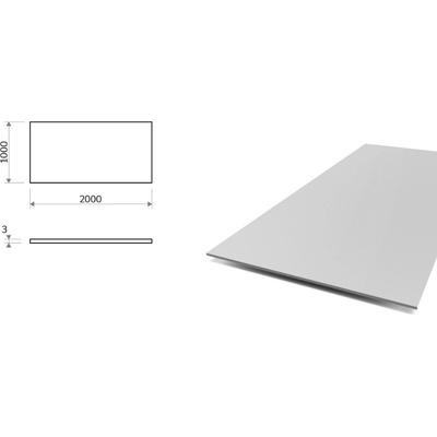 Hliníkový plech 1x2 m, tloušťka 3 mm (EN 1050)