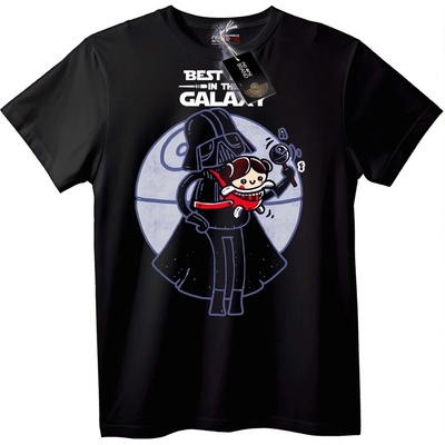 NOONEBRAND Тениска Най-Добрият в Galaxy с Darth Vader - L, White