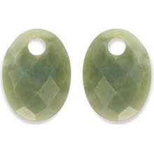 Sparkling Oválné přívěsky na náušnice ze zeleného nefritu EAGEM61-MO