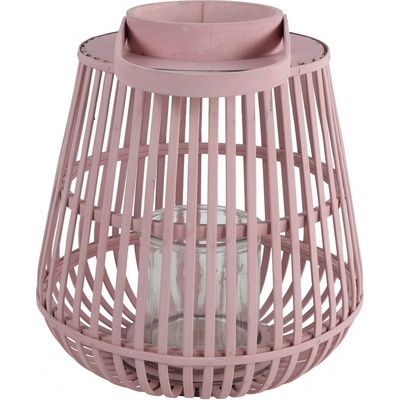 Lepaso Dřevěná lucerna růžová Aira S 34x31 cm (135779 036 787505 lucerna M růžová)