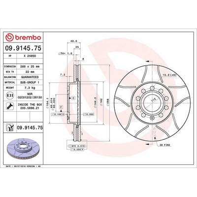 Brzdový kotouč BREMBO MAX 09.9145.75