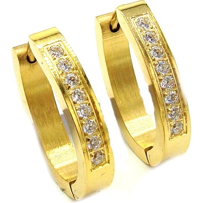 Steel Jewelry náušnice OVÁLKY GOLD Chirurgická ocel NS240210