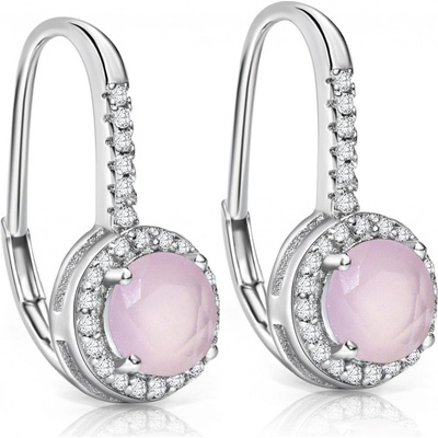 Rafity stříbrné s růženínem a zirkony E0008KL-17