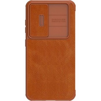 Nillkin Кожен калъф с протектор за камера Nillkin Qin Leather Pro Case за Samsung Galaxy S23 Plus, кафяв (KXG0057012)