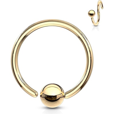 Šperky4U piercing kruh zlacený kulička K1002GD-08103