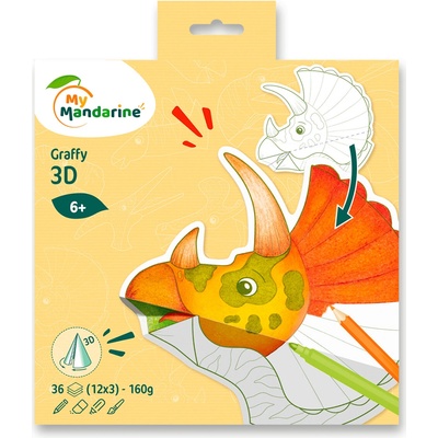 Maľovanky Avenue Mandarine Graffy Pop Mandala 3D Dinosaurus