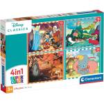 Clementoni Детски пъзел Clementoni 4 в 1 - Класически филми на Дисни (21523) - baby