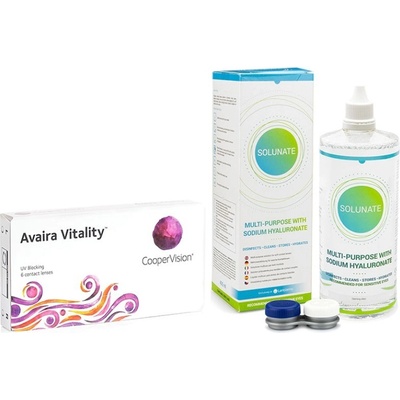 Cooper Vision Avaira Vitality 6 čoček + Solunate Multi-Purpose 400 ml s pouzdrem