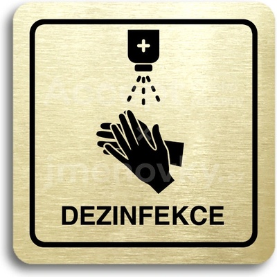 ACCEPT Piktogram dezinfekce - zlatá tabulka - černý tisk