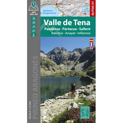 mapa Valle de Tena, Panticosa, Partacua, Sallent 1:25 t. s průvodcem