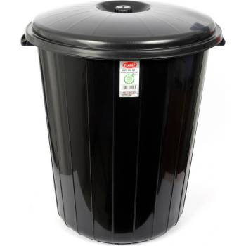 Ugurlar Plastik 70 л голям черен кош за боклук с горен капак Planet (013326)