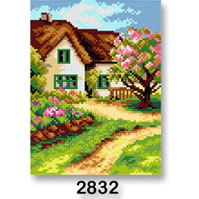 VTC Vyšívací předloha 70246 2832 chalupa zelená 18x24cm – Zboží Dáma