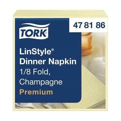 TORK Servítky priemyselne kompostovateľné 1/8 ohyb 1V Premium LinStyle šampanské 50ks 39x39 cm
