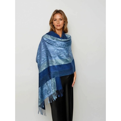 Classic Scarf modrá vlněná šála
