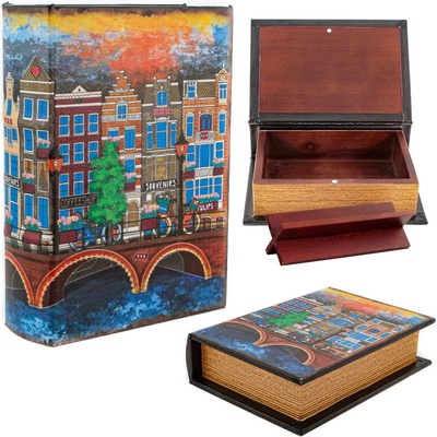 Stash Book drevená krabička Amsterdam
