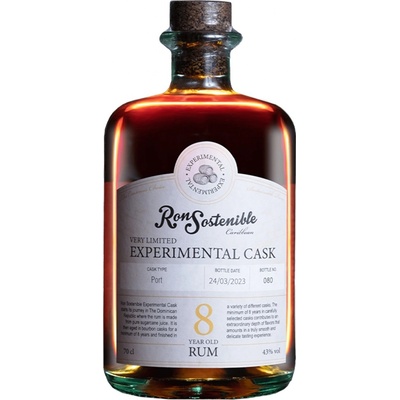 Ron Sostenible Experimental Port Cask 43% LE 0,7 l (holá láhev)