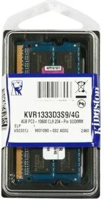 Kingston ValueRAM Notebook 4GB DDR3 1333MHz KVR1333D3S9/4G