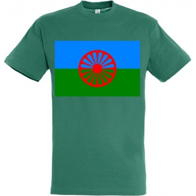 Tričko s rómskou vlajkou zelené