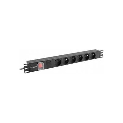 Lanberg Удължител Lanberg, С ключ, 6 гнезда, 230V, 2 м, Черен