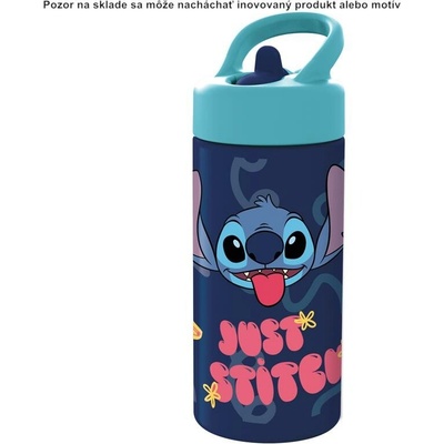STOR Plastová fľaša s výsuvnou slamkou Lilo & Stitch 410ml