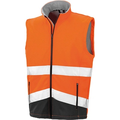 Result Unisex bezpečnostná softshellová vesta R451X Fluorescent Orange