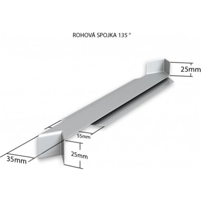 DEOKORK Hliníková R - spojka 135° NOS 25 x 380 mm - Nástřik (RAL) na přání zákazníka