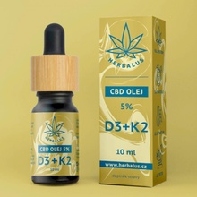 Herbalus CBD olej 5% s vitamíny D3+K2 10 ml