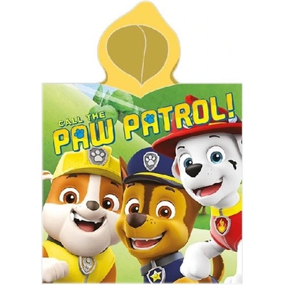 Carbotex Dětské plážové pončo osuška s kapucí Tlapková patrola Paw Patrol 55 x 110 cm