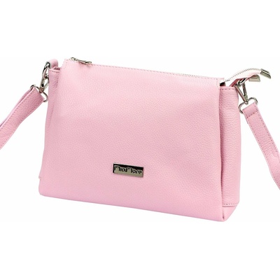 MiaMore dámska kožená crossbody kabelka ružová 01-002 DOLLARO