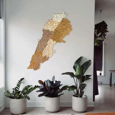 Drevená mapa Libanonu 115 x 150 cm