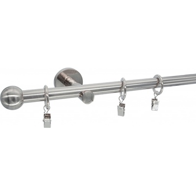 KovovégarnýžeCZ Ballo modern 19 mm Dvouřadá prodloužená Bez kroužků nerez 240 cm