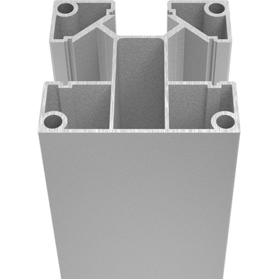 Set hliníkového plotového stĺpika 70x70-6,0 m, prírodný, pre 20 mm výplne a vertikálne kotvenie žalúziíových výplní