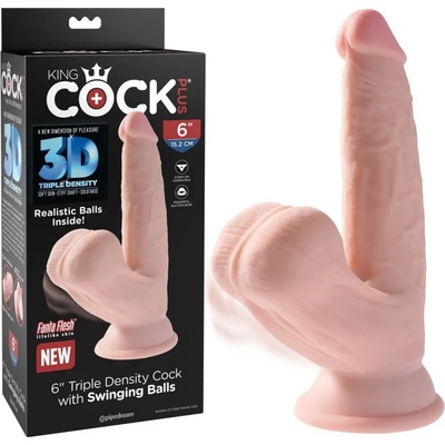 Дилдо с люлеещи тестиси, тройна плътност, 19, 5см. - Swinging Balls Flesh (PIPE572921)
