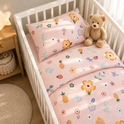 Takoy obliečky 135 x 100 cm kvety na ružovej Elia premium satén-HT-00881 100 x 135 cm 60 x 40 cm