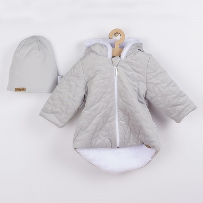 Nicol zimný dojčenký kabátik s čiapočkou kids Winter sivý
