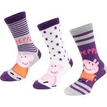 Peppa Pig Dětské ponožky, 3pack bílá/fialová