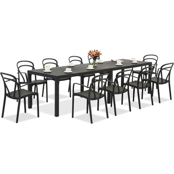 BICA King Double/Vague антрацит комплект градински мебели за 10 души Bica (BC439ANT-10xBC312ANT)