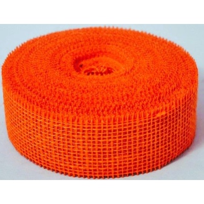 Stuha juta obšitá 50mm - 1m /více variant/, na výrobu mašlí, balení dárků Oranžová – Zbozi.Blesk.cz