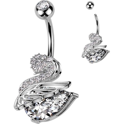 Šperky4U piercing do pupíku labuť WP0071-ST