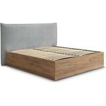 Bobochic Светлосиво тапицирано двойно легло 180x200 cm тапицирано/ПДЧ с място за съхранение с включена подматрачна рамка Charlie - Bobochic Paris (8934)