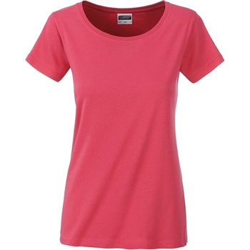 James & Nicholson Klasické dámské tričko z biobavlny 8007 Jemně růžová