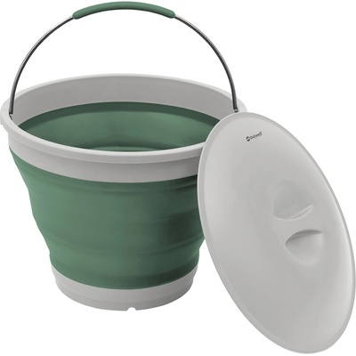 Skládací kbelík s víkem Outwell Collaps Bucket Round Shadow Green
