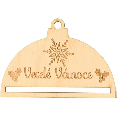 Natana macrame guľa Veselé Vánoce 8x5,5cm