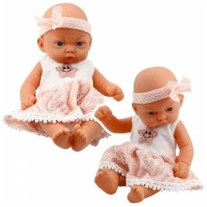 LEAN Toys Baby Doll Pink Lace Dress with Star Headband