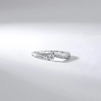 Lillian Vassago Zásnubní Prsten s brilianty bílé zlato LLV59 DR136W