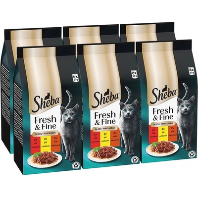 Sheba Fresh & Fine консерви за котки, пилешко, говеждо и агнешко 6 x (6x50 g)