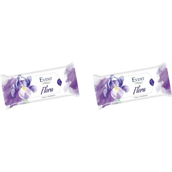 Event Промо пакет Event Flora - Gentle Iris, Влажни кърпи за ръце, 2 х 15 броя (2EV04FLF0201LI015A)