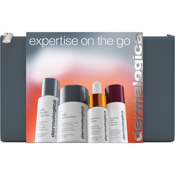 Dermalogica Expertise On The Go Set Dermalogica: Daily Glycolic Почистващ Почистващ гел За лице 30 ml + Ежедневен микрофолиант Ексфолираща Ексфолираща пудра 13 g + Biolumin-C Витамин С Изсветляващ Серум За лице 10 ml + Dynamic Skin Ретинол Против бръчки С