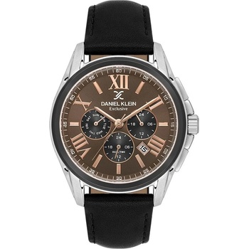 Daniel Klein DK. 1.14223-6 - Мъжки часовник, Exclusive, Кварцов, 44mm, 5 ATM, Кафяв