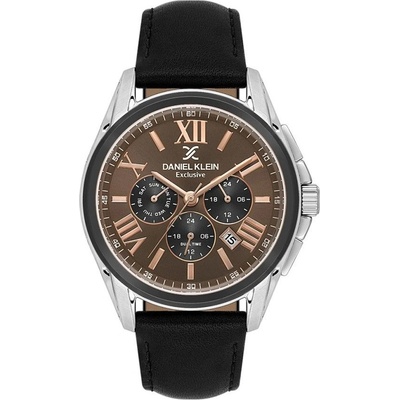 Daniel Klein DK. 1.14223-6 - Мъжки часовник, Exclusive, Кварцов, 44mm, 5 ATM, Кафяв
